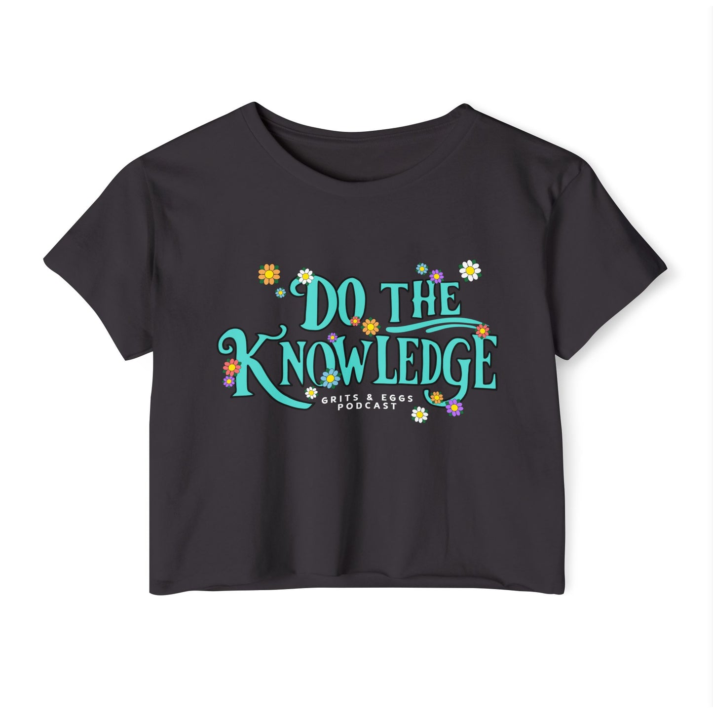 Do The Knowledge - Teal Bloom Crop Top