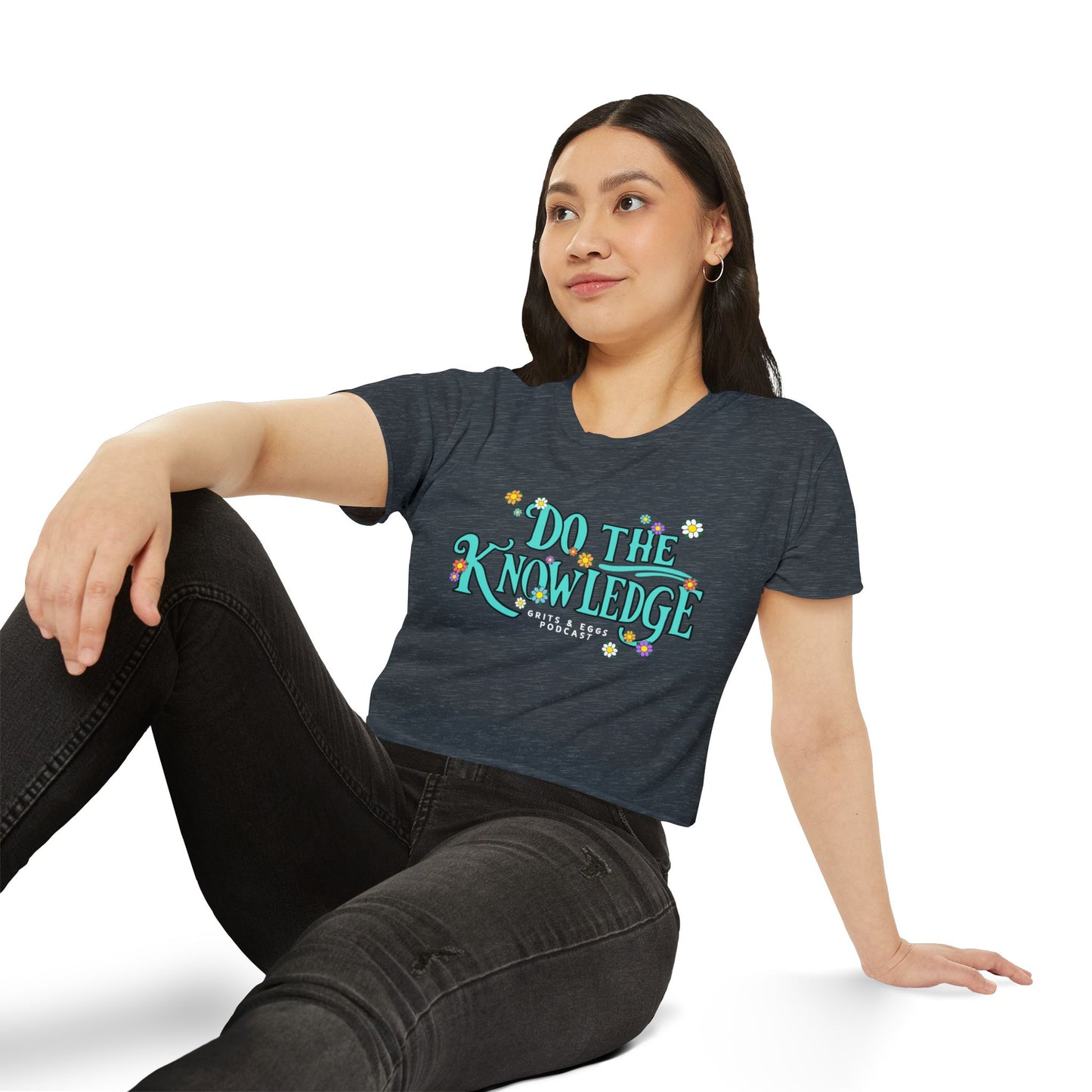 Do The Knowledge - Teal Bloom Crop Top