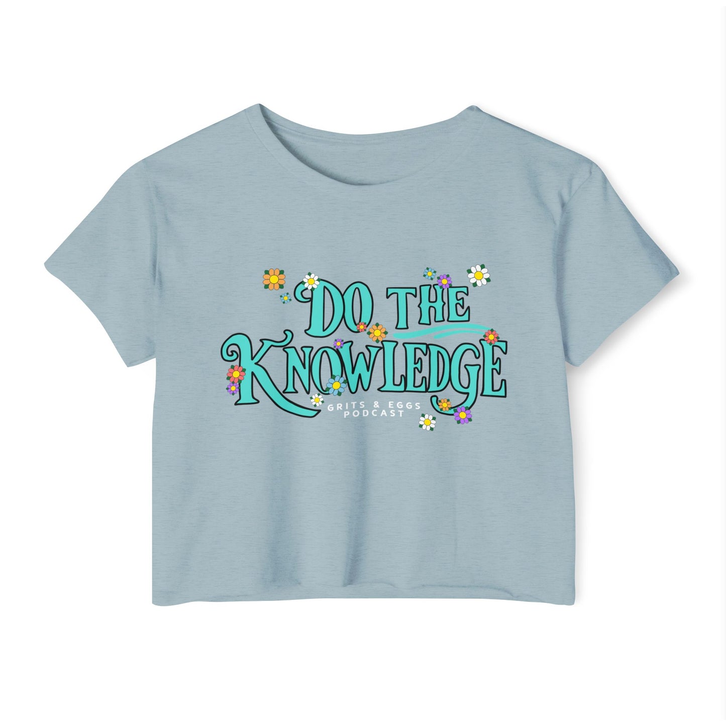 Do The Knowledge - Teal Bloom Crop Top