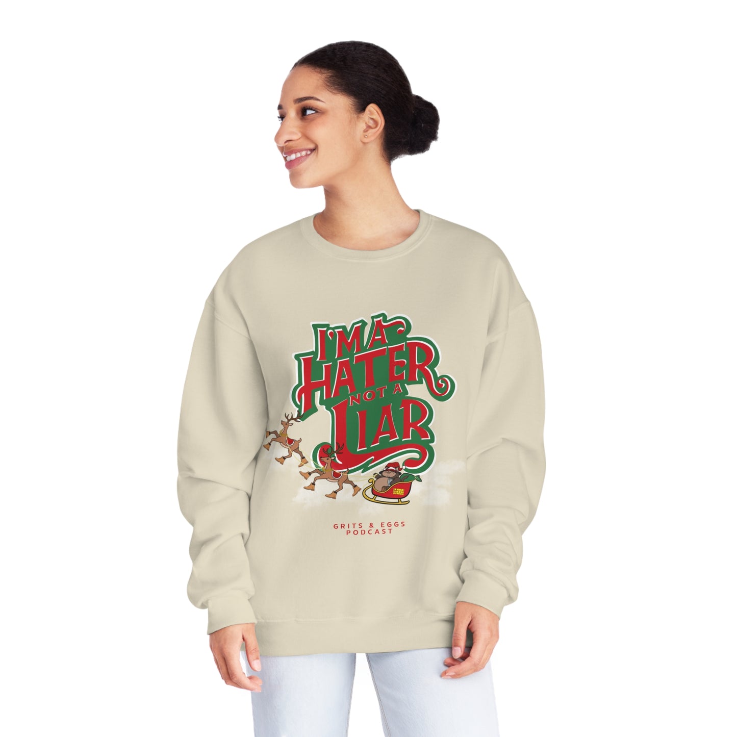 Holiday Edition Big Kat Sleigh I'ma Hater - Mid-weight Crewneck