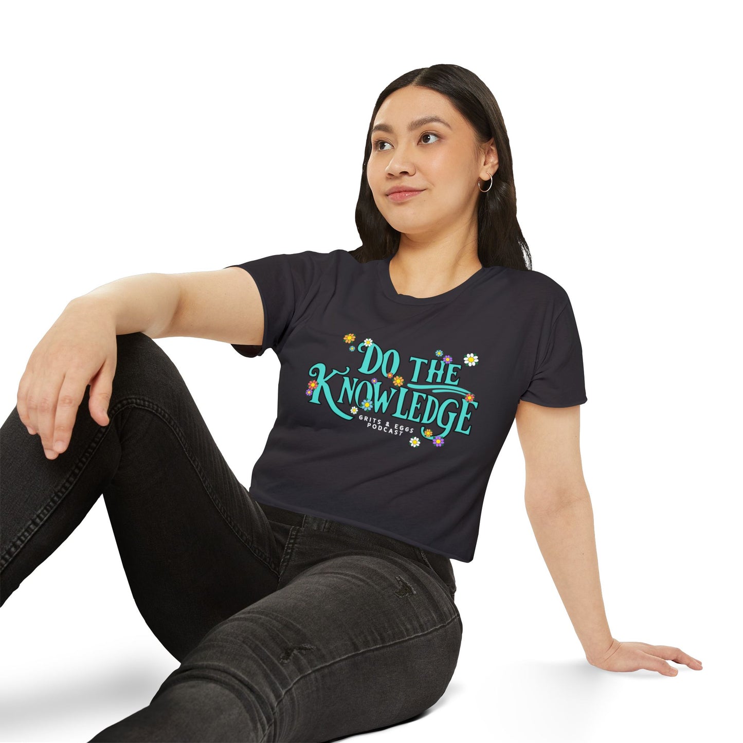 Do The Knowledge - Teal Bloom Crop Top