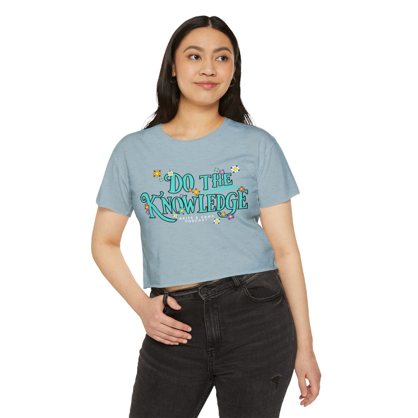 Do The Knowledge - Teal Bloom Crop Top