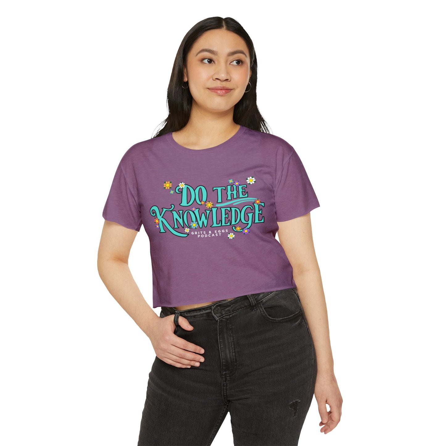 Do The Knowledge - Teal Bloom Crop Top