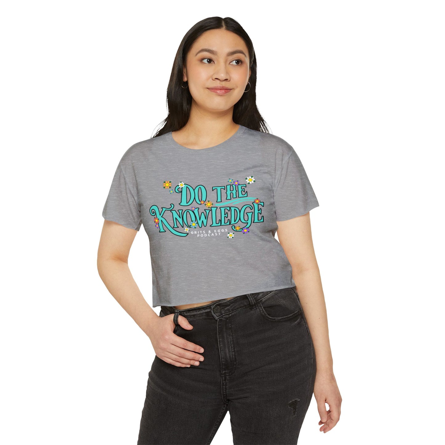 Do The Knowledge - Teal Bloom Crop Top