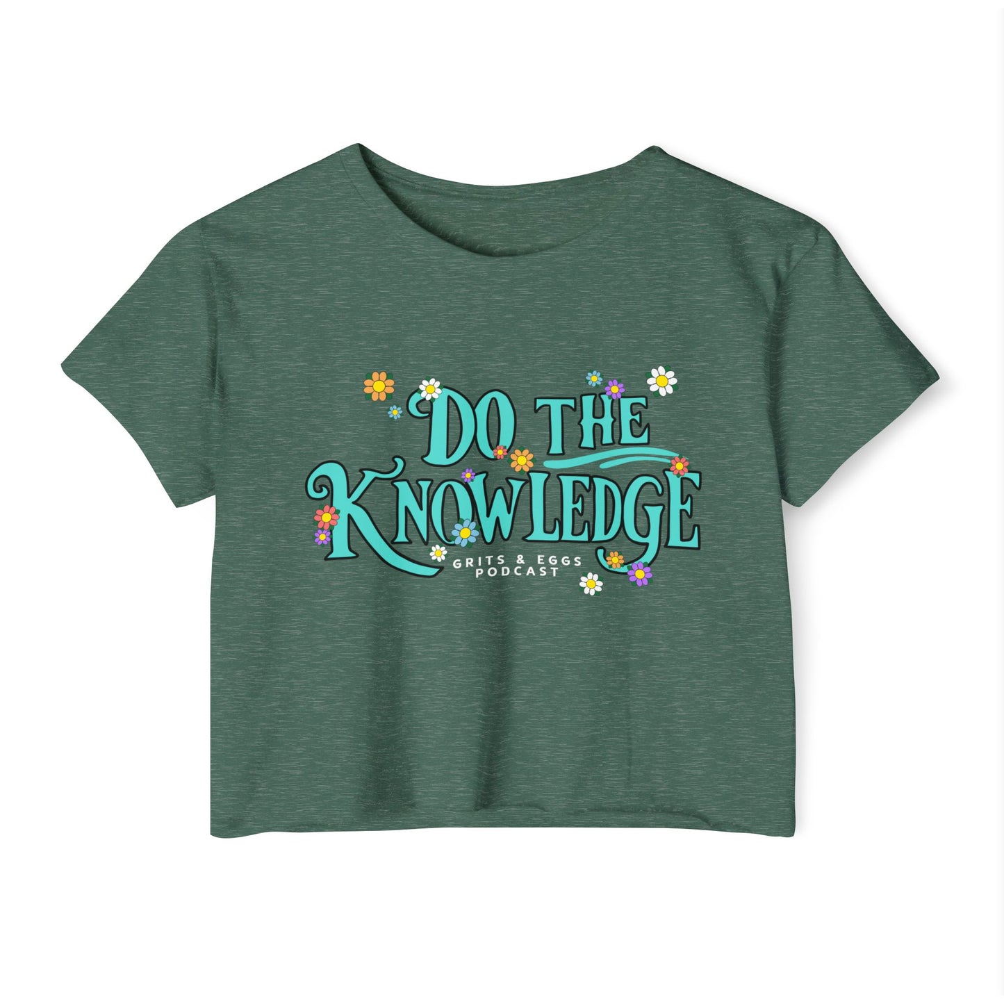 Do The Knowledge - Teal Bloom Crop Top