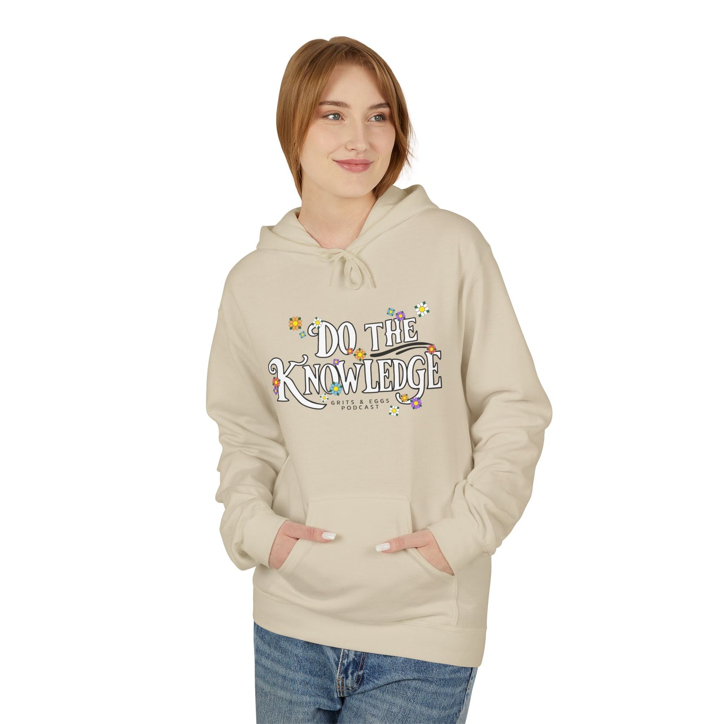 Do The Knowledge - White Bloom Mid-weight Hoodie