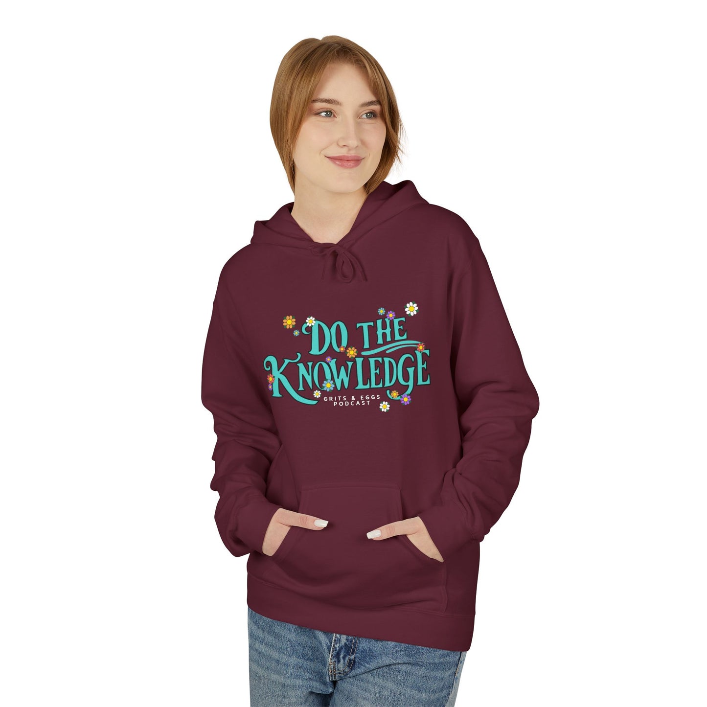 Do The Knowledge - Teal Bloom Mid-weight Hoodie