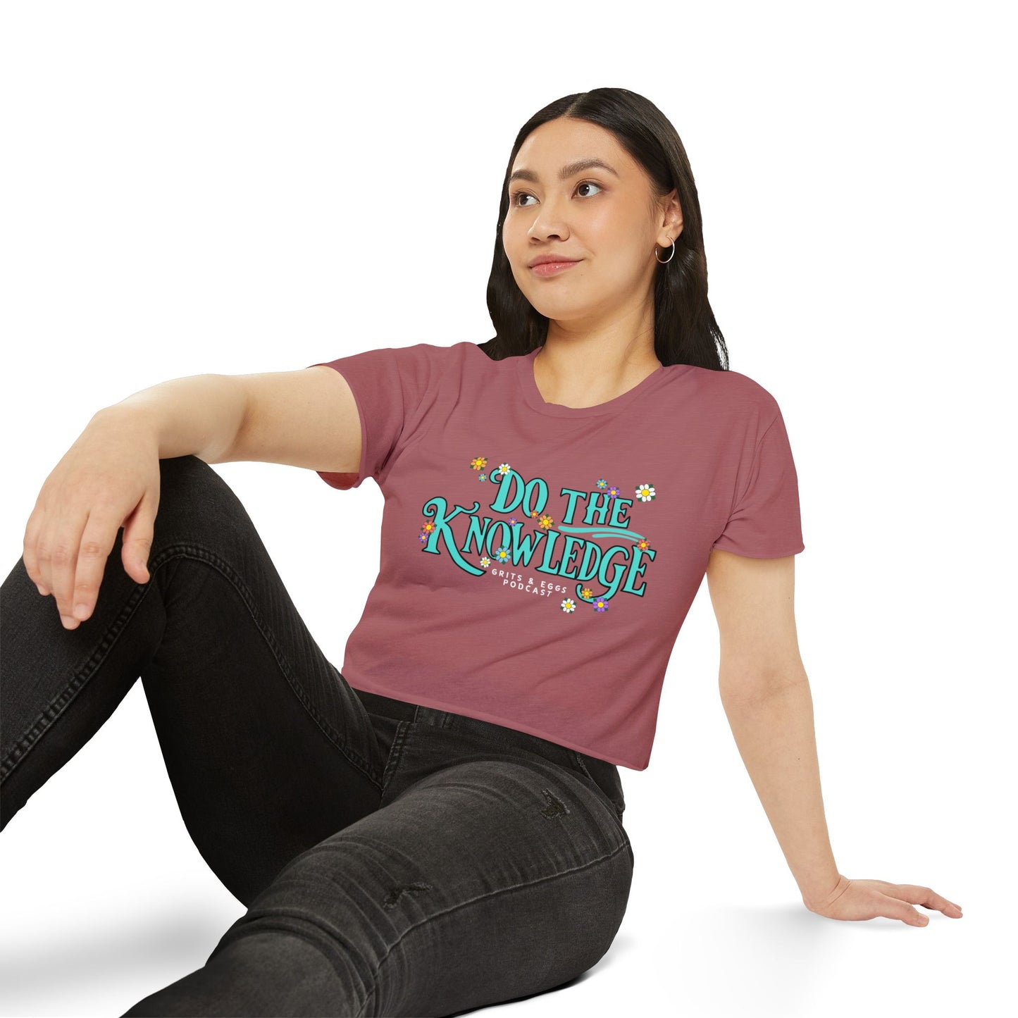 Do The Knowledge - Teal Bloom Crop Top