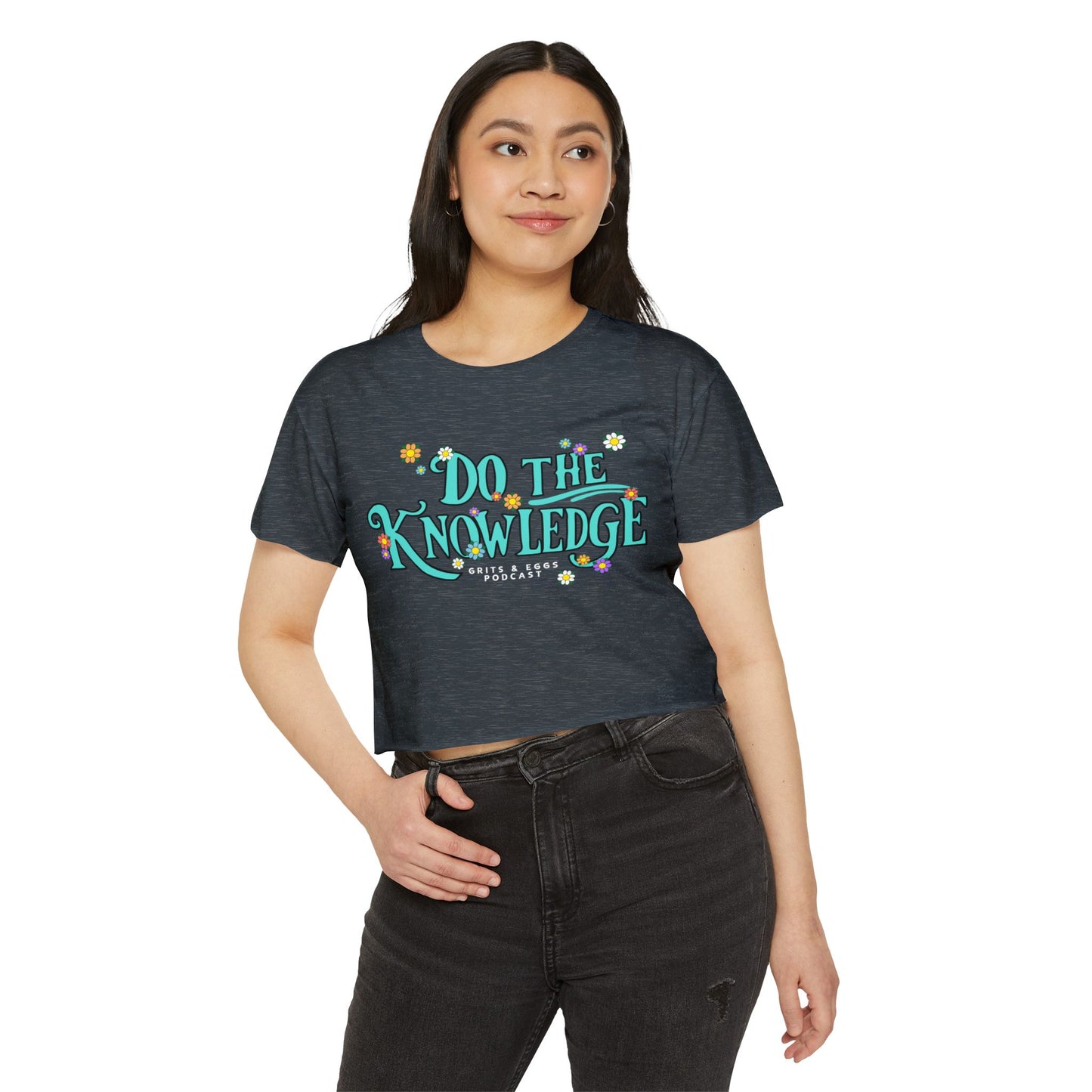 Do The Knowledge - Teal Bloom Crop Top