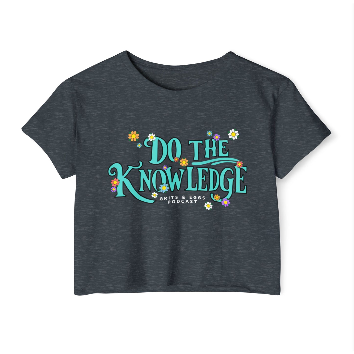 Do The Knowledge - Teal Bloom Crop Top