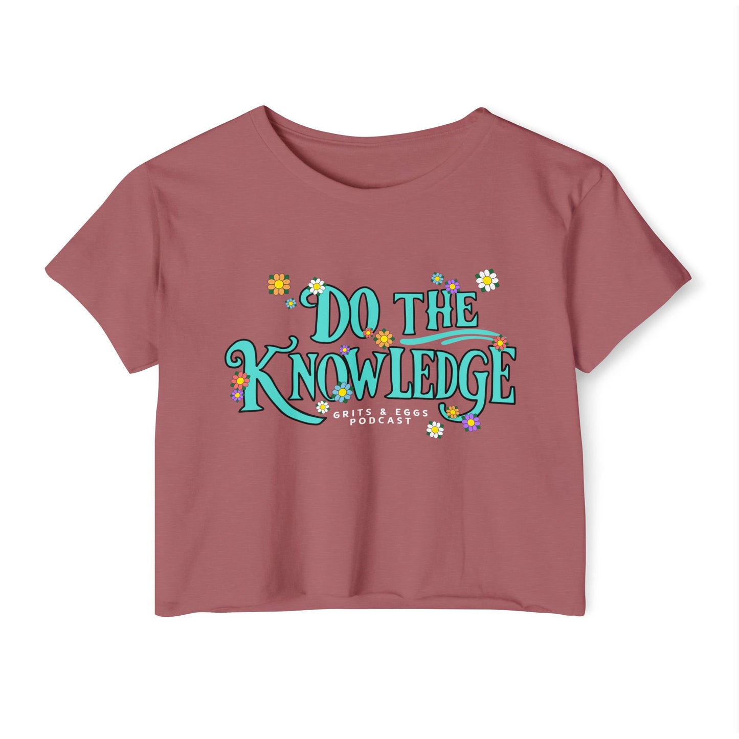 Do The Knowledge - Teal Bloom Crop Top