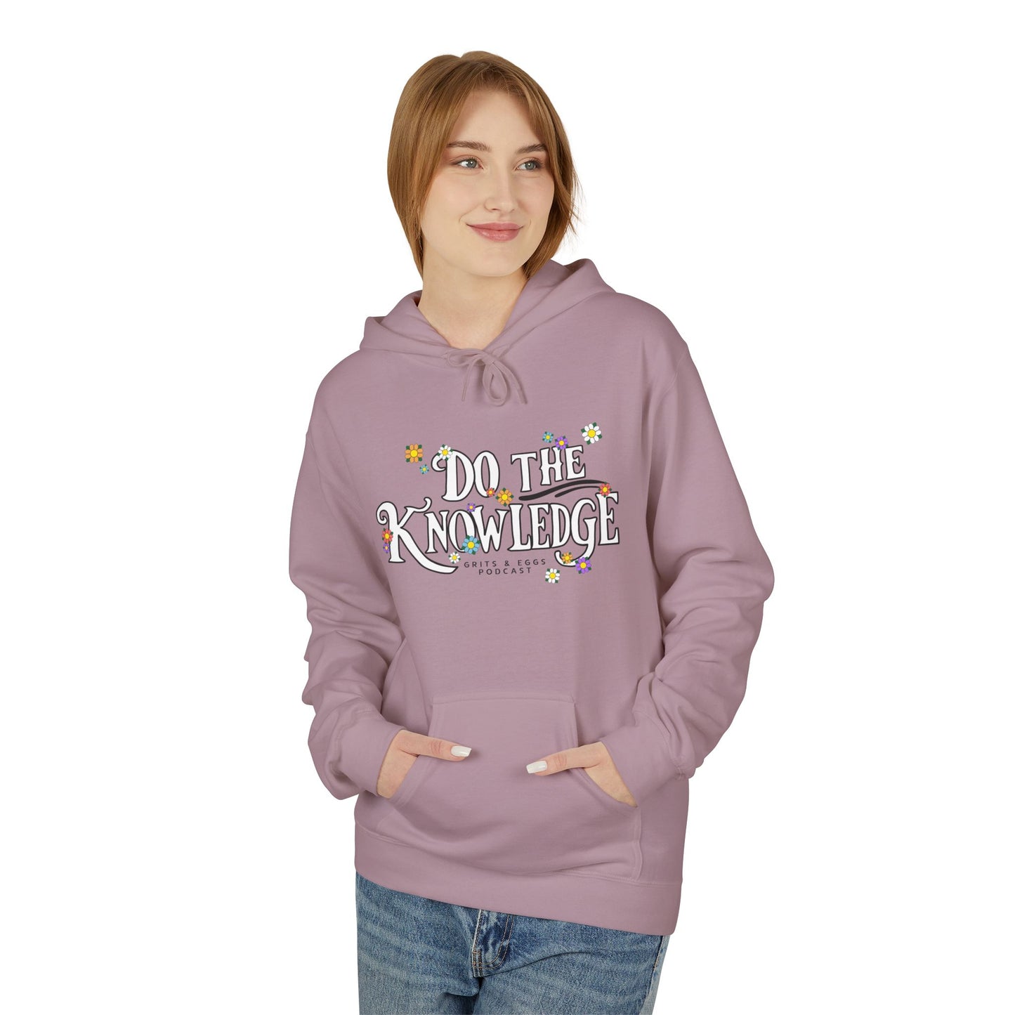 Do The Knowledge - White Bloom Mid-weight Hoodie