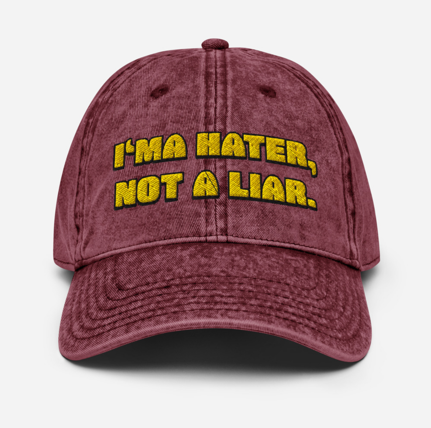 I'ma Hater - Embroidered Acid Washed Denim Dad hat