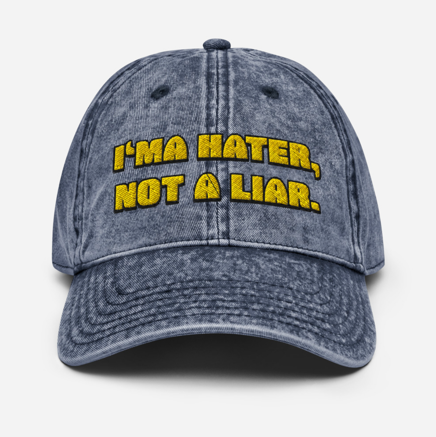 I'ma Hater - Embroidered Acid Washed Denim Dad hat