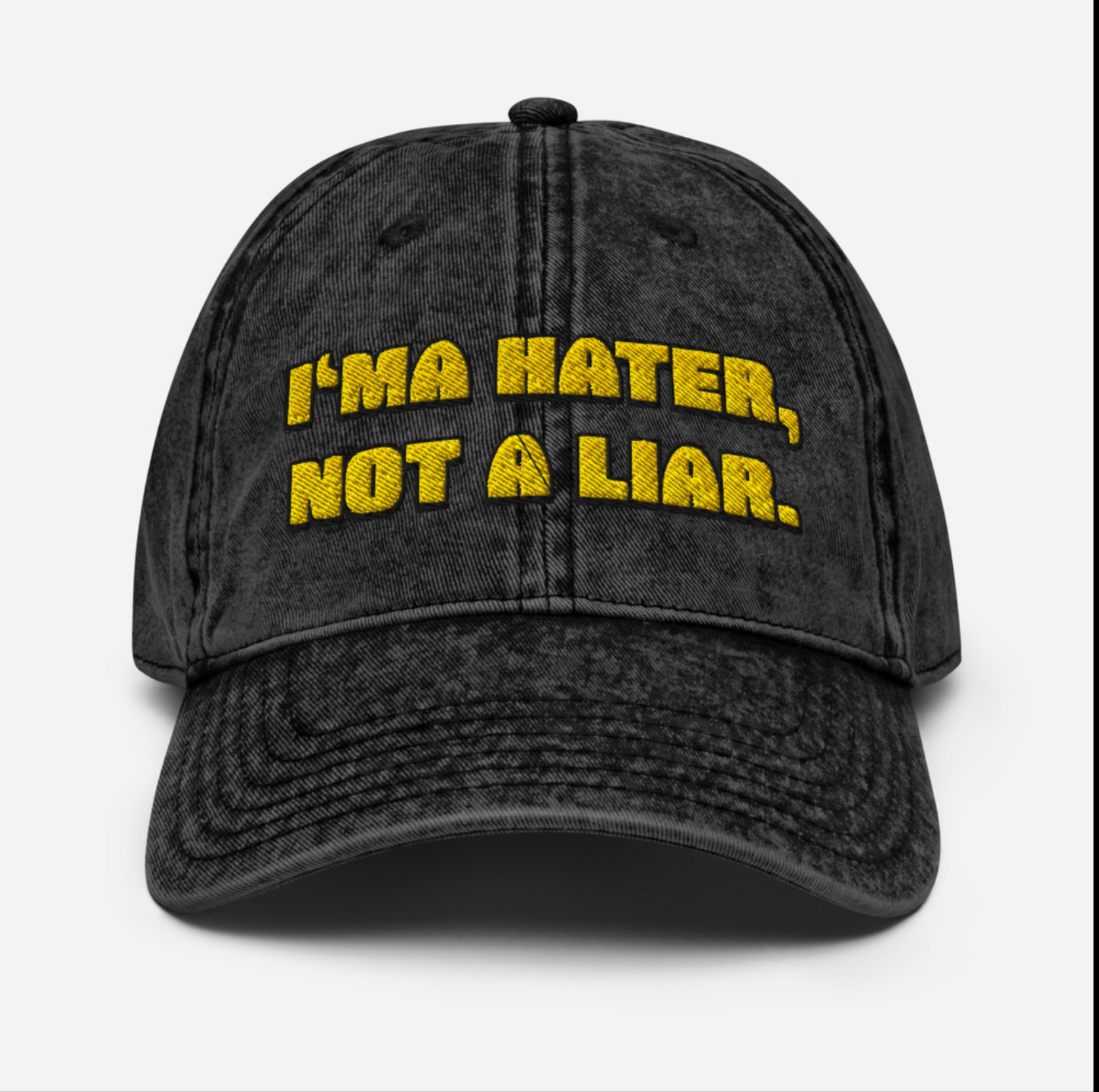 I'ma Hater - Embroidered Acid Washed Denim Dad hat